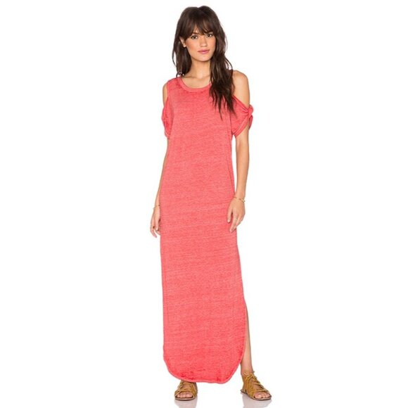 NWT Free People Casual Cold Shoulder Side Slits Relaxed Boho Jersey Maxi Dress - Picture 5 of 16